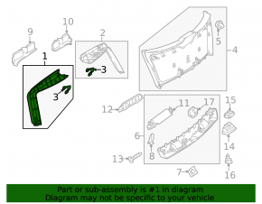 Ornament hayon dreapta pentru Mercedes GLC 16-22, negru, uzat, element de fixare rupt