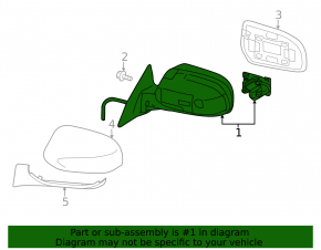 Зеркало боковое левое в сборе Subaru Outback 10-14