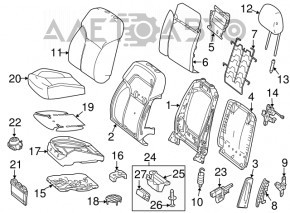 Поддержка спины водительского сидения Mercedes C-class W205 15-21