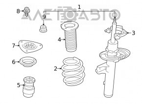 Амортизатор передний левый Nissan Rogue 21-23 JP built