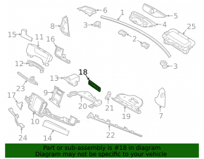 Накладка передней панели центральная Volvo V90 17-23, черная