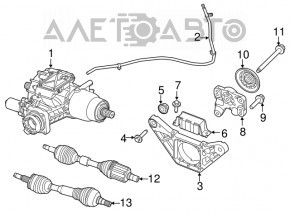 Привод полуось задняя левая Jeep Cherokee KL 14-14 тонкий