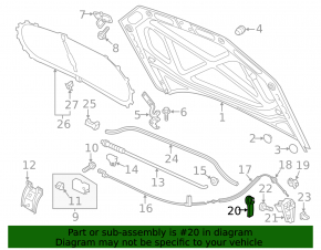 Ручка открытия замка капота VW Passat b7 12-15 USA серый