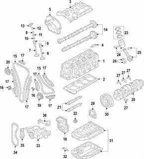 Натяжитель цепи ГРМ большой цепи Audi A4 B9 17-25 2.0T