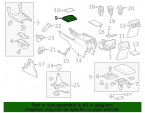 Бокс карман центральной консоли Toyota Camry v55 15-17 usa малый, черный