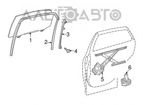 Уплотнитель стекла задний правый Lexus RX350 RX450h 10-15