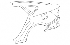 Aripa spate dreapta Toyota Avalon 13-18, neagra, pe caroserie