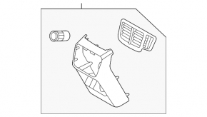 Ornamente console centrale spate pentru Kia K5 21-24 FWD, negre, cu port USB