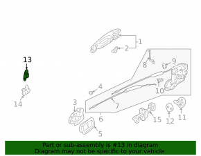 Петля двери верхняя задняя левая Mitsubishi Galant 04-12