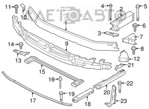 Клык нижнего усилителя переднего бампера правый BMW X2 F39 18-19 передний