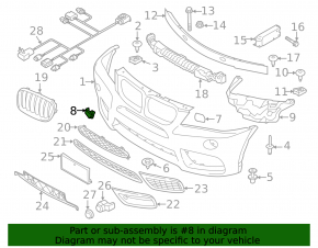 Capac cârlig de remorcare bara față BMW X3 F25 13-14