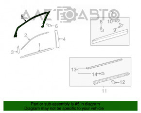 Уплотнитель стекла передний правый Lexus RX350 RX450h 10-15