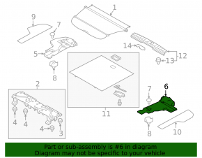 Пенопласт левый Subaru Outback 20-25