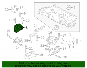 Подушка двигателя правая VW Jetta 11-18 USA 1.4