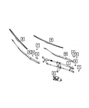 Поводок дворника левый Jeep Grand Cherokee WL 21-26