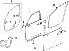 Уплотнитель дверного проема передний левый Honda Civic XI FE/FL 22-26