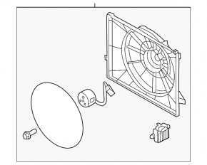Difuzorul capacului radiatorului asamblat pentru Hyundai Sonata 11-15 2.4, nou, neoriginal