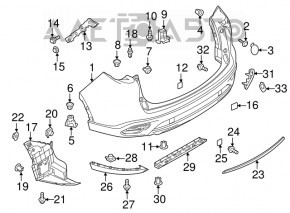 Губа заднего бампера правая Mazda CX-9 16-23