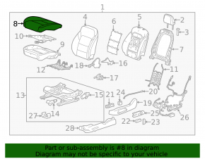 Водительское сидение Chevrolet Bolt EV 22-23 с airbag, электрическое, подогрев, кожа черная