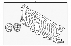 Решетка радиатора grill VW Tiguan 12-18 рест