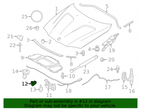 Скоба замка капота правая BMW X3 F25 11-17