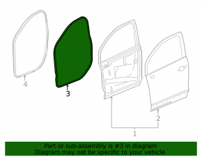 Уплотнитель двери передней левой Buick Encore 13-22