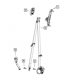 Водительский ремень безопасности Jeep Compass 11-15 беж