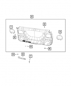 Обшивка двери багажника Jeep Cherokee KL 19-22 черная
