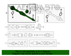 Привод полуось передняя правая Mazda 3 14-18 BM 2.0 АКПП