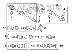 Привод полуось передняя правая Mazda 3 14-18 BM 2.0 АКПП
