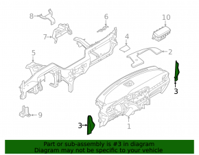 Накладка торпеды боковая левая Ford Fusion mk5 13-16 черная