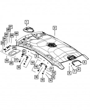 Крючок крепления водительского козырька Jeep Cherokee KL 19-22 черный