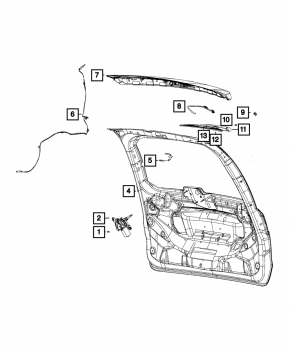 Поводок дворника задний Dodge Grand Caravan 11-20