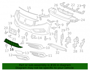Нижняя решетка переднего бампера центральная Honda Civic X FC 16-18 1.5T