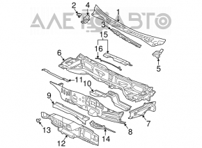 Решетка дворников пластик Mitsubishi Galant 04-12