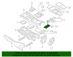 Накладка центральной консоли задняя верхняя Audi Q7 16-26 кожа черная