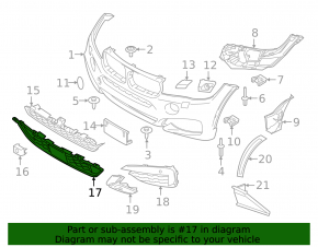 Grilă inferioară bară față BMW X6 F16 15-19 pachet M