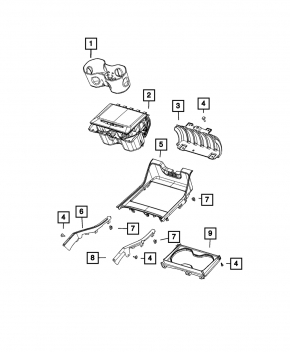 Ornamente consolă centrală Jeep Grand Cherokee WL 21-25, tip 2