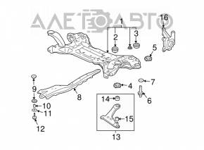 Цапфа передняя левая Mitsubishi Galant 04-10 с кожухом