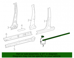Garnitură prag ușă dreapta pentru Toyota Rav4 13-18