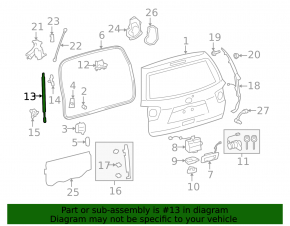 Амортизатор двери багажника левый Toyota Sequoia 08-16 под электро