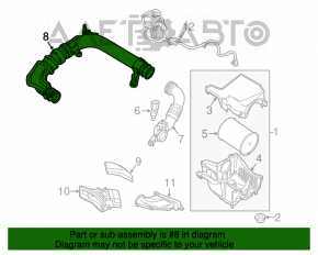 Воздуховод на коллектор Ford Focus mk3 11-18 1.0Т