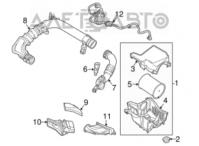 Воздуховод на коллектор Ford Focus mk3 11-18 1.0Т