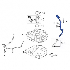 Șurub de umplere cu combustibil pentru Ford C-max MK2 16-18