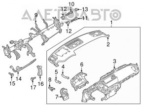 Торпедо передняя панель без AIRBAG Mazda CX-9 16-23 черная
