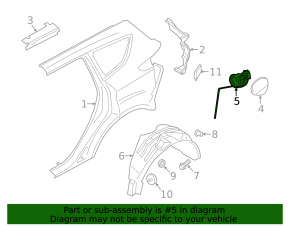 Корпус лючка бензобака Ford Escape MK3 13-19