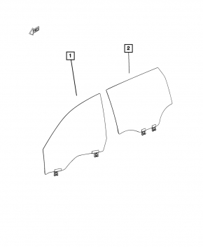 Стекло двери задней правой Jeep Cherokee KL 14-23 тонировка