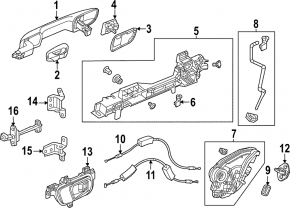 Ручка двери внешняя задняя левая Honda Civic XI FE/FL 23-26