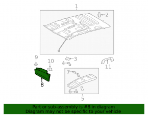 Козырек правый Toyota Sequoia 08-09 серый