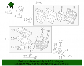 Tetieră centrală cu 2 rânduri de scaune Hyundai Santa FE 21-23, material textil negru
